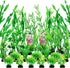 25pcs Green Fish Tank Decor, Aquarium Plants, Artificial Plants, Fish Tank Accessories, Small to Large