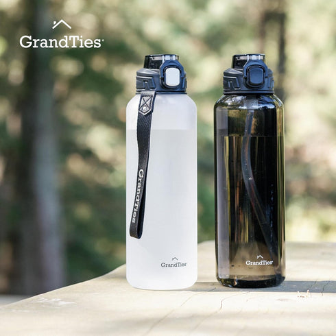 GRANDTIES Sports Tritan Plastic Water Bottle with Straw, Leakproof BPA Free, Dishwasher Safe for Gym and Outdoor