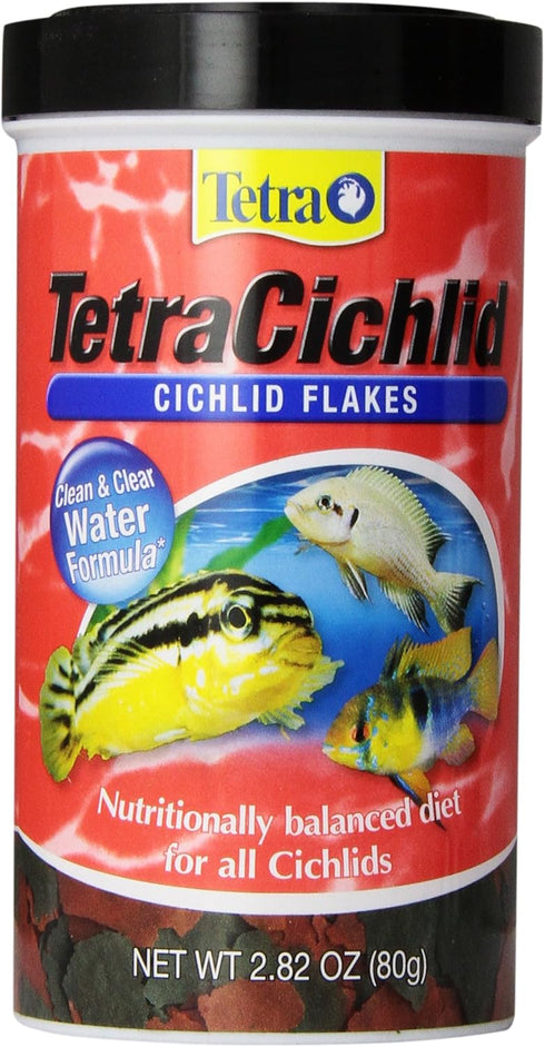 TetraCichlid Cichlid Flakes, 2.82 oz, Fish Food, Clear Water Advanced Form