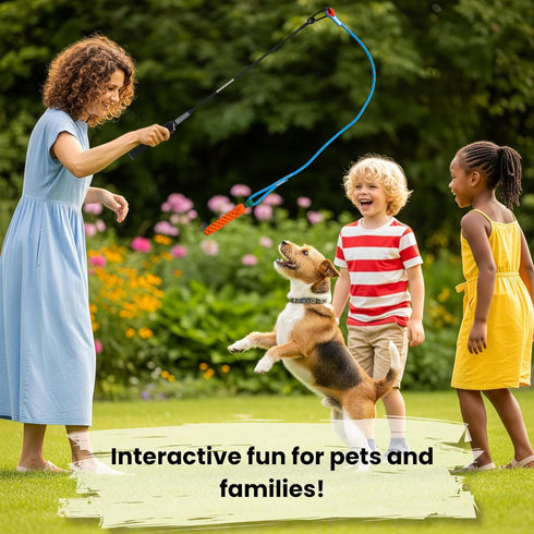 lamfer Flirt Pole for Dogs, Tether Tug Outdoor Dog Toy, Interactive Toys for Large Breed & Puppies, Agility Training