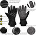 MOREOK 3M Thinsulate Winter Gloves MK020F One Pair (Black-Large) and Unisex Winter Beanie Hats