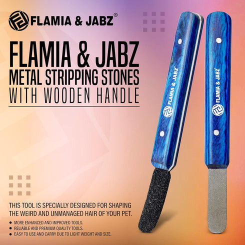 Stripping Metal Stone Diamond Edged for Dogs, Cats & Pets with Wooden Grip (2 Piece Pack of Coarse & Fine)