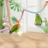 Set BNOSDM Bird Rope Perch with Stand Perch Toy Bendable Rope Perches Wooden Spinning Exercise Wheel Toy Parrot Cage