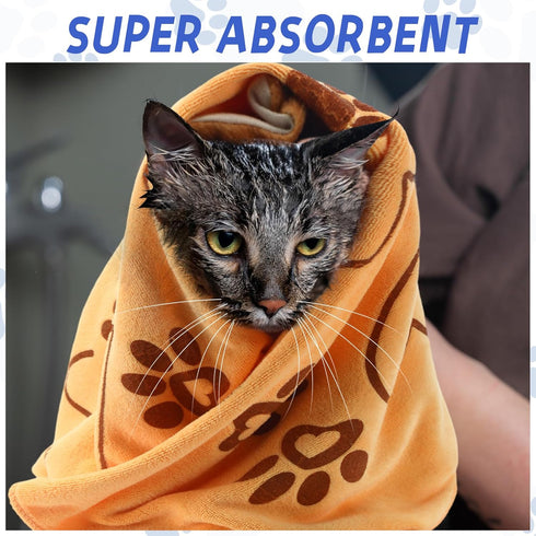 4 Pcs Microfiber Dog Bath Towels - Absorbent Pet Towels for Medium Dogs, Cats (Blue, Yellow, Pink, Apple Green)