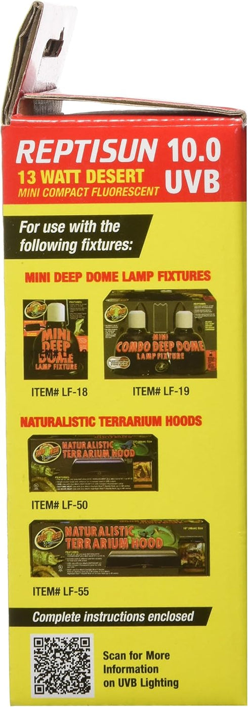 Zoo Med Reptisun 10.0 UVB Mini Compact Fluorescent, 13 Watt