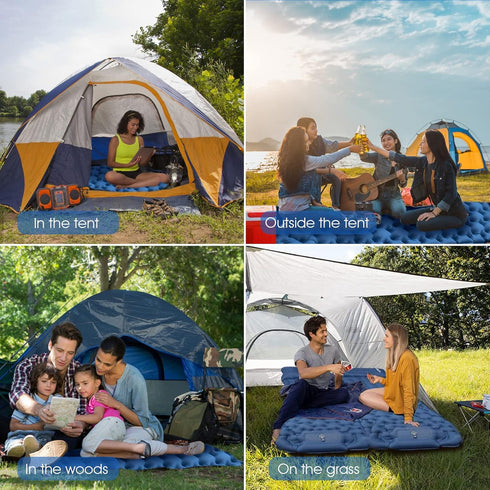 HiiPeak Sleeping Pad for Camping, Ultralight Inflatable Mat with Built-in Foot Pump & Pillow