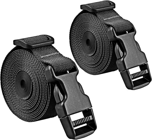 Premium Utility Straps with Quick Release Buckle, Adjustable Heavy Duty Nylon Tie Down Straps for Camping Gear (Black