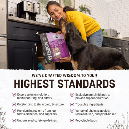 Earth Animal Wisdom Air Dried Dog Food | Turkey Recipe Premium Natural Dog Food | 2 Pound Bag for All Breeds & Ages