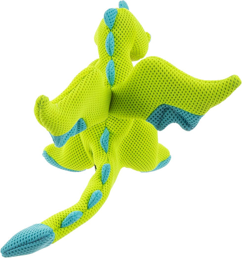 goDog Dragons Squeaky Plush Dog Toy - Green, Small with Enhanced Chew Guard