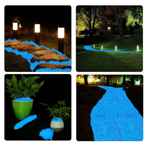 300pc Glow in The Dark Rocks, Luminous Decorative Stones for Bonsai, Aquarium, Yard Lawn Decor, White Pebbles