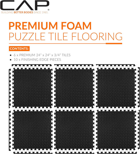 3/4 CAP Puzzle Exercise Mats | Thick EVA Interlocking Foam Tiles for Home Gym Flooring | Multiple Options
