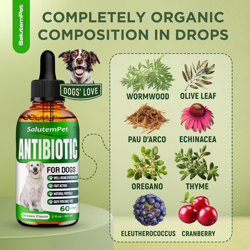 Natural Antibiotics for Dogs, Supports Dog Allergy Relief, Itch Relief, Multivitamin, Pet Antibiotics, 2 Oz