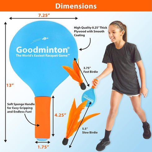 VIAHART Goodminton - The World's Easiest Paddle Game Set for Indoor Outdoor Fun for Boys, Girls, and All Ages