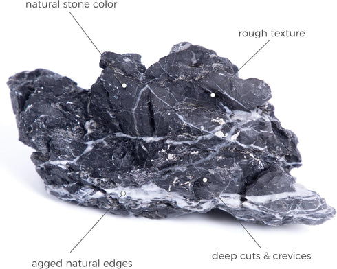 10 PCS Natural Seiryu Stones, 2-4'' Slate Stones for Aquariums, Terrariums, and Reptile Enclosures