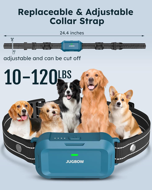Jugbow Dog Shock Collar for 2 Dogs, 4200FT Training Collar with Remote, IPX8 Waterproof Rechargeable Collars for Large