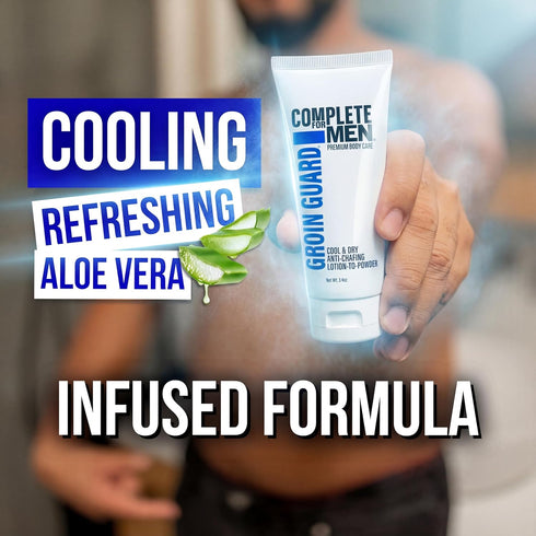 Groin Guard Anti-Chafing Cream Lotion to Powder, Stops Chafing, Sweat Defense, Odor Control, Fresh Scent, Ball & Thigh