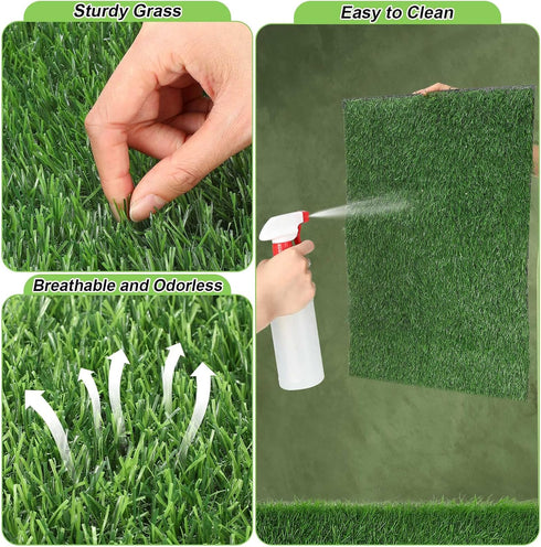 4 18'' 23'' Roowest Pcs Dog Grass Pee Pads for Dogs x Artificial Washable Fake Heavy Absorbency Grass Pad for Puppy Non