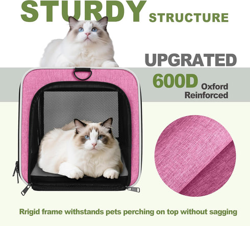 18x11x11 15 12 lbs, 20lbs GAPZER Cat Carrier Delta Airline Approved, Easy Load Soft Pet Plane Travel Bag pounds, Teacup
