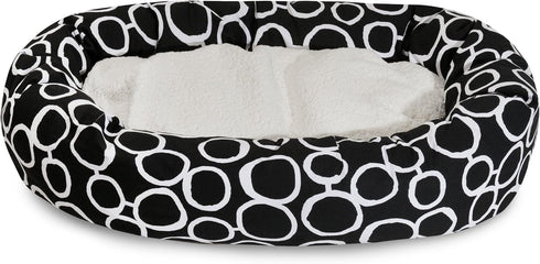 Majestic Pet Fusion Black Sherpa Bagel Bed, 24"