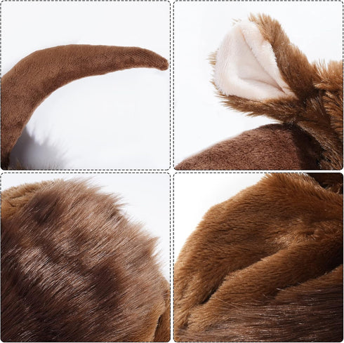 Dog Horn Wig for Halloween & Christmas - Funny Pet Bull Costumes for Dog & Cat, Clothing Accessories (Size M)