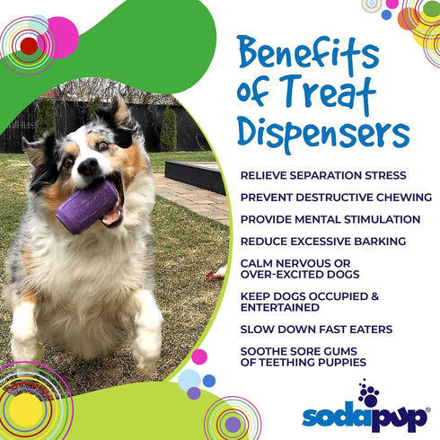 SodaPup Soda Can - Durable Dog Treat Dispenser & Chew Toy Made in USA from Non-Toxic Rubber