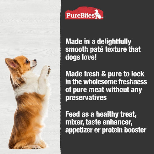 PureBites Chicken Pates for Dogs - Only 1 Ingredient, Case of 12