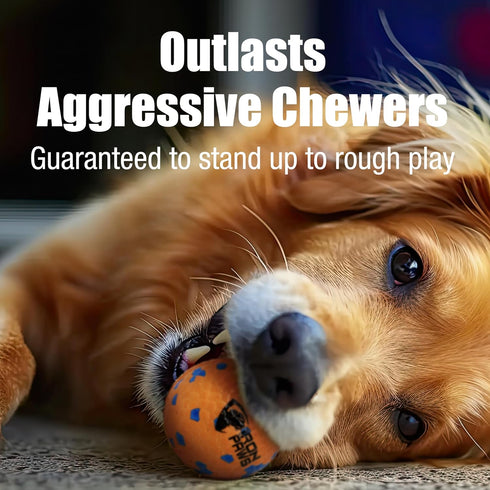 Indestructible Dog Ball, Blue Tough Toy for Aggressive Chewers, Great for Indoor and Outdoor Fetch Play