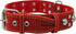 Red Real 1.5" Wide Thick Leather Studded Dog Collar, Fits 17"-21.5" Neck, Large Breeds