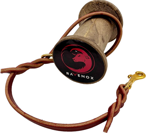 Ravenox Leather Traffic Handle Dog Leash, Burgundy, 5/8-inch x 18-inches, USA Amish Made Latigo Leather Short Lead for