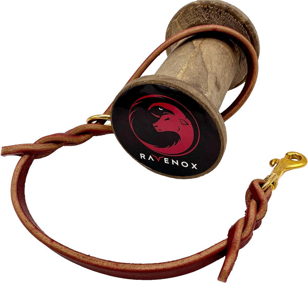 Ravenox Leather Traffic Handle Dog Leash, Burgundy, 5/8-inch x 18-inches, USA Amish Made Latigo Leather Short Lead for