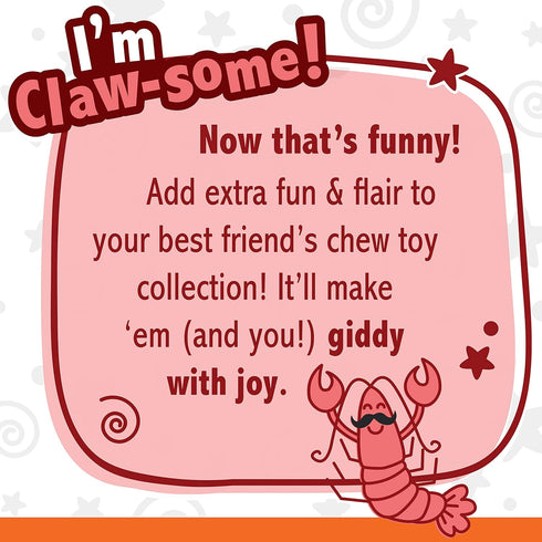 Nylabone Lobster Dog Toy Power Chew, Cute Toys for Aggressive Chewers with a Funny Twist! Filet Mignon Flavor,