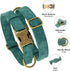 Didog Soft Leather Dog Collar, Adjustable Heavy Duty Collar with Quick Release Metal Buckle for Small Dogs, Green, S