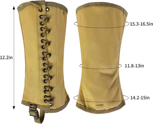 SMONT Canvas Gaiters, Snake Gaiters for Men, WWII Reproduction M1936 Leggings for Hiking Protection