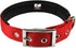 Downtown Pet Supply Deluxe Padded Adjustable Dog Collar, Metal Buckle & D-Ring, Water Resistant, Red, L