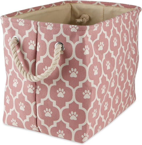 Bone Dry 6192 Pet Storage Collection - Medium Rectangle Lattice Paw Print, Rose