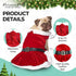 Parisian Pet Christmas Dress, Mrs. Santa Claus Dog Costume with Red Velvet Skirt for Large Dogs