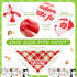 50 Pcs Plaid Dog Bandanas Bulk Cute Dog Scarf Bibs Puppy Pet Bandanas with Captions Adjustable Cat Outfit Washable