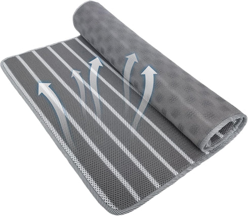 Breathable Mesh Dog Crate Mat with Anti-Slip Bottom, 3D Air Mesh Pet Crate Pad, Machine Washable Pet Mat for Dog
