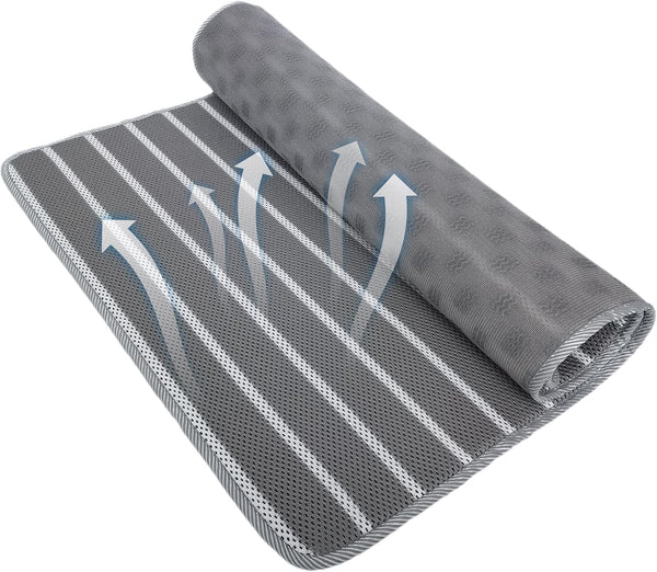 Breathable Mesh Dog Crate Mat with Anti-Slip Bottom, 3D Air Mesh Pet Crate Pad, Machine Washable Pet Mat for Dog