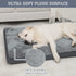 Dog Crate Bed Waterproof Deluxe Plush with Removable Washable Cover, Anti-Slip Bottom, 41 x 27 inch, Gray