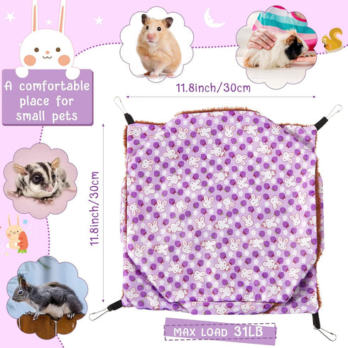 Weewooday 3 Pcs Rat Hammock - 3 Tier Pet Guinea Pig Hammock for Cage Accessories (Blue, Purple, Green)