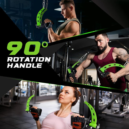 Yes4All Neutral Paddle Grip LAT Pull Down Bar, Cable Attachments for Range of Motion