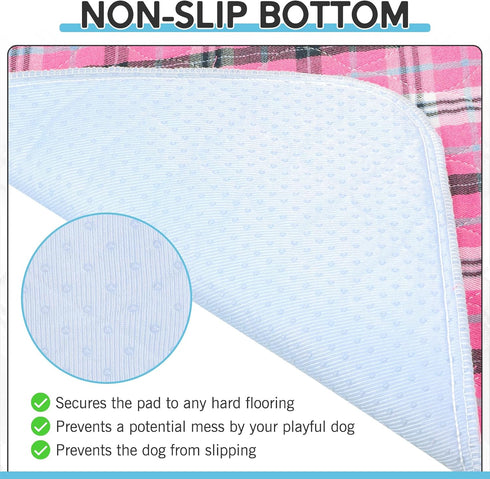 24x36 4PCS, Washable Pee Pads for Dogs - Whelping Pad for Puppy Training, Playpen Crate Bed Floor Protector, Reusable
