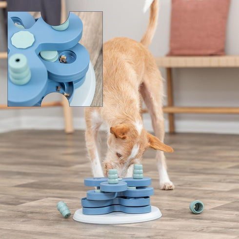 3 TRIXIE Flower Tower Dog Activity Interactive Toy, Level Food Puzzle Game, Brain Teasing Treat Dispenser, IQ