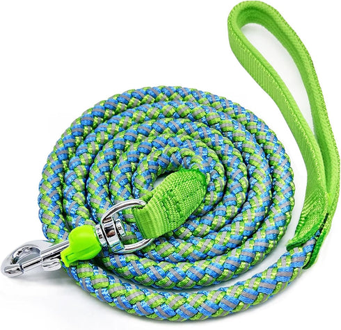 Reflective Dog Leash - 2/3/4/6/10 Foot Strong Nylon Rope Braided Heavy Duty for Large and Medium Small Dogs Walking