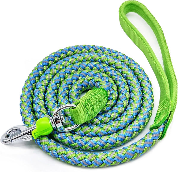 Reflective Dog Leash - 2/3/4/6/10 Foot Strong Nylon Rope Braided Heavy Duty for Large and Medium Small Dogs Walking