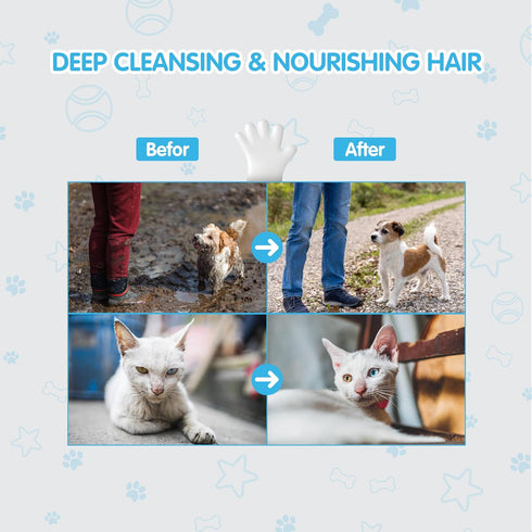 COCOYO Disposable Grooming Glove Wipes for Dogs & Cats, Fur Deodorizing, Fresh Mountain Pine Scent, Rinse Free &