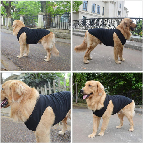 Lovelonglong 2019 Summer Pet Clothing, Dog Clothes Blank T-Shirts, Ribbed Tanks for Bulldog Pit Bull, 100% Cotton Black