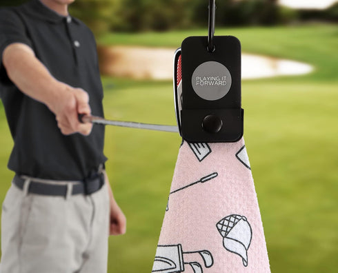 Magnetic Golf Towel with Clip for Men & Women - Fun Doodle Sketch Pattern Waffle Weave Microfiber Golf Towel