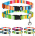 BRONZEDOG Breakaway Nylon Cat Collar with Bell, 2 PCS Aztec Tribal Pattern Safety Collars for Cats